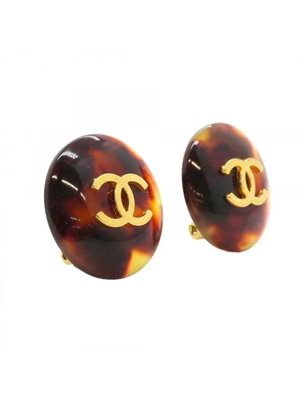 Chanel Earrings Vintage CC Logo Round